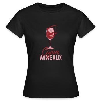 Cajun Wineaux - crustacé - T-shirt Femme - noir - Devant - AI Model Female 172 dark (172cm)