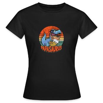 Papasaurus Dinosaur Papa Saurus - préhistorique - T-shirt Femme - noir - Devant - AI Model Female 172 dark (172cm)