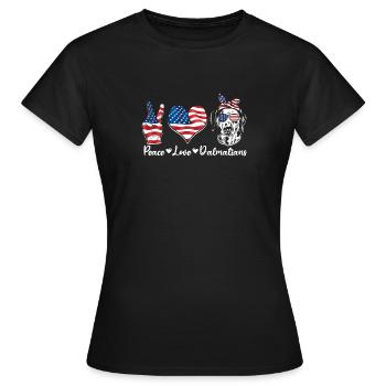 Peace Love Dalmatian - pet lover - Women's T-Shirt - black - Front - AI Model Female 172 dark (172cm)