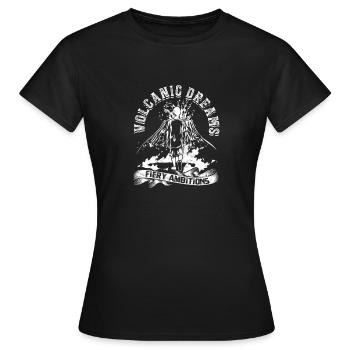 Volcanic dreams, fiery ambitions. - Volcano - Women's T-Shirt - black - Front - AI Model Female 172 dark (172cm)