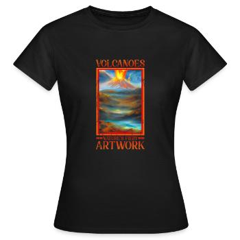 Volcanoes: Nature's fiery artwork - Volcano - Women's T-Shirt - black - Front - AI Model Female 172 dark (172cm)