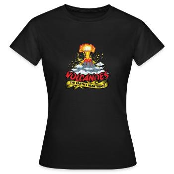 Vulkane: Der Herzschlag der Erde - Volcano - Frauen T-Shirt - Schwarz - Vorne - AI Model Female 172 dark (172cm)