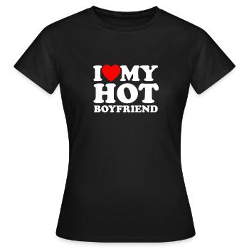 Ich liebe meinen heißen Freund - Romantik - Frauen T-Shirt - Schwarz - Vorne - AI Model Female 172 dark (172cm)