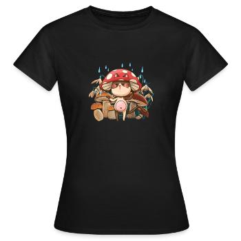 Cottagecore Kawaii - Esthétique rustique - T-shirt Femme - noir - Devant - AI Model Female 172 dark (172cm)