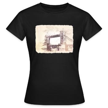 London England Tower Bridge - Frauen T-Shirt - Schwarz - Vorne - AI Model Female 172 dark (172cm)