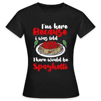 Spaghetti - Frauen T-Shirt - Schwarz - Vorne - AI Model Female 172 dark (172cm)