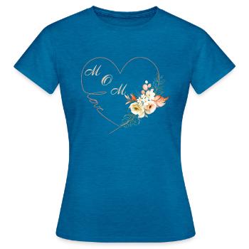 Fête des mères. - T-shirt Femme - bleu saphir antique chiné - Devant - AI Model Female 172 dark (172cm)