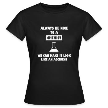 Chimiste chimistes chimiste chimiste disant - T-shirt Femme - noir - Devant - AI Model Female 172 dark (172cm)