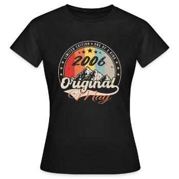 Mai 2006 | Anniversaire 2006 Vintage | May 2006 - T-shirt Femme - noir - Devant - AI Model Female 172 dark (172cm)