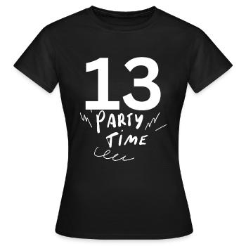 13 - Frauen T-Shirt - Schwarz - Vorne - AI Model Female 172 dark (172cm)