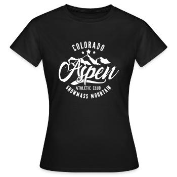 Aspen snowmass mountain - T-shirt Femme - noir - Devant - AI Model Female 172 dark (172cm)