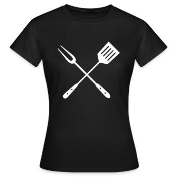 Ustensiles de barbecue - T-shirt Femme - noir - Devant - AI Model Female 172 dark (172cm)