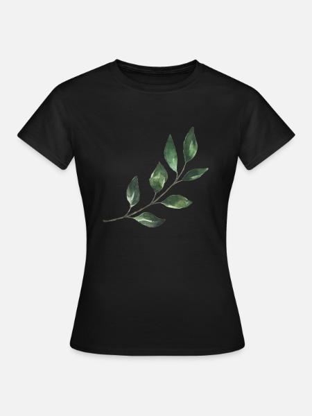 Blätter - Frauen T-Shirt - Schwarz