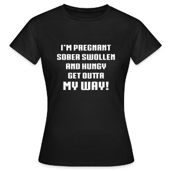 Pregnancy Expectant Mother - Women's T-Shirt - black - Front - AI Model Female 172 dark (172cm)