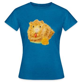 Cobayes - T-shirt Femme - bleu saphir antique chiné - Devant - AI Model Female 172 dark (172cm)