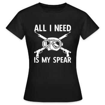 Chasse sous-marine Chasseur sous-marin Chasseur sous-marin - T-shirt Femme - noir - Devant - AI Model Female 172 dark (172cm)