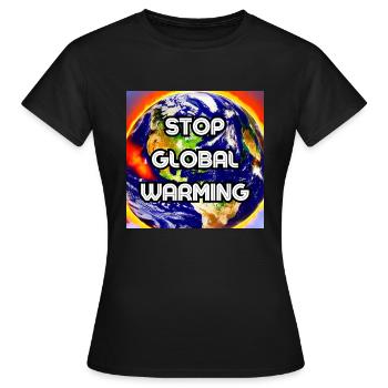 Stop global warming - Women's T-Shirt - black - Front - AI Model Female 172 dark (172cm)