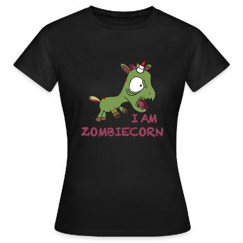 I'm Zombiecorn | Halloween, Zombie, Unicorn - Women's T-Shirt - black - Front - AI Model Female 172 dark (172cm)