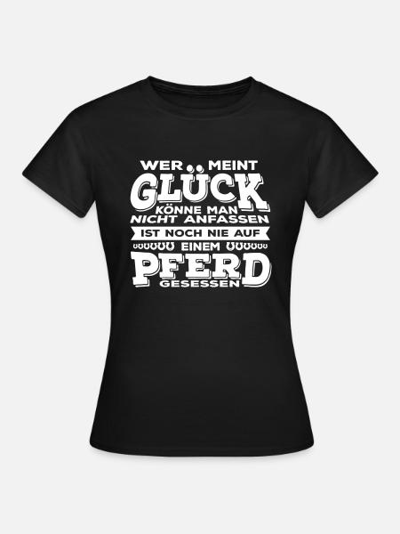 Glück Pferd - Frauen T-Shirt - Schwarz