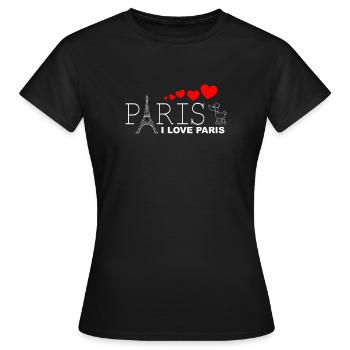 I LOVE PARIS 2WR - Frauen T-Shirt - Schwarz - Vorne - AI Model Female 172 dark (172cm)