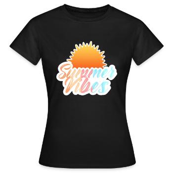 Vibes d’été rétro - T-shirt Femme - noir - Devant - AI Model Female 172 dark (172cm)