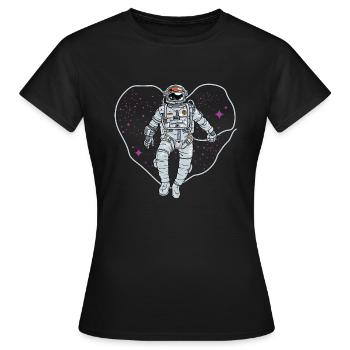 Outer space heart - Women's T-Shirt - black - Front - AI Model Female 172 dark (172cm)