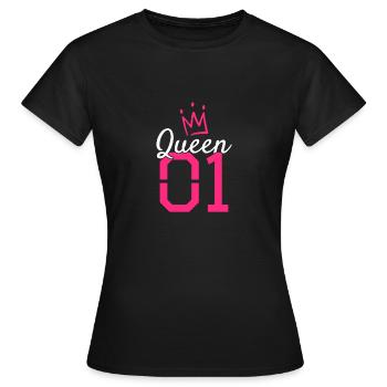 Queen 01 crown - Women's T-Shirt - black - Front - AI Model Female 172 dark (172cm)
