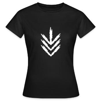 Flèche bas - T-shirt Femme - noir - Devant - AI Model Female 172 dark (172cm)