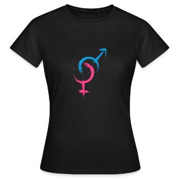 Hétéro symbole hétérosexualité - T-shirt Femme - noir - Devant - AI Model Female 172 dark (172cm)