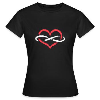 Heart infinite endless - Women's T-Shirt - black - Front - AI Model Female 172 dark (172cm)