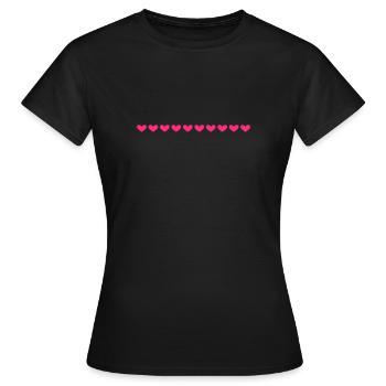 Coeur coeur rose coeur - T-shirt Femme - noir - Devant - AI Model Female 172 dark (172cm)