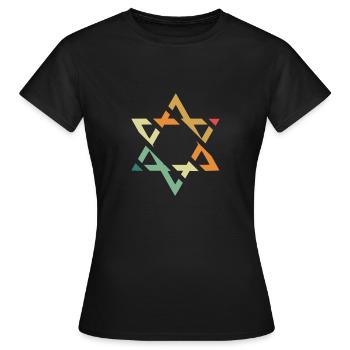 Davidstern - Frauen T-Shirt - Schwarz - Vorne - AI Model Female 172 dark (172cm)