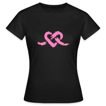 Noeud coeur - T-shirt Femme - noir - Devant - AI Model Female 172 dark (172cm)