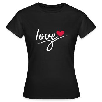 Saint Valentin Romantique - T-shirt Femme - noir - Devant - AI Model Female 172 dark (172cm)