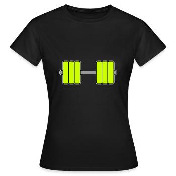 Dumbbell Yellow - Women's T-Shirt - black - Front - AI Model Female 172 dark (172cm)