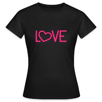 Love heart romantic - Women's T-Shirt - black - Front - AI Model Female 172 dark (172cm)