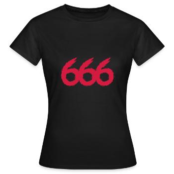 Symbole du numéro 666 - T-shirt Femme - noir - Devant - AI Model Female 172 dark (172cm)