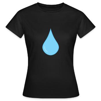 Icône de gouttes de pluie gouttes de pluie - T-shirt Femme - noir - Devant - AI Model Female 172 dark (172cm)