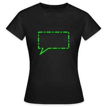 Speech bubble in green - Women's T-Shirt - black - Front - AI Model Female 172 dark (172cm)
