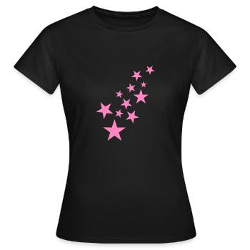 Icône de motif astérisque étoile rose - T-shirt Femme - noir - Devant - AI Model Female 172 dark (172cm)