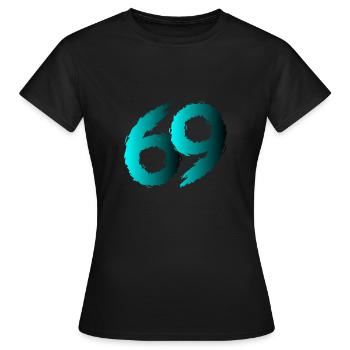 69 symbol number sixty nine - Women's T-Shirt - black - Front - AI Model Female 172 dark (172cm)