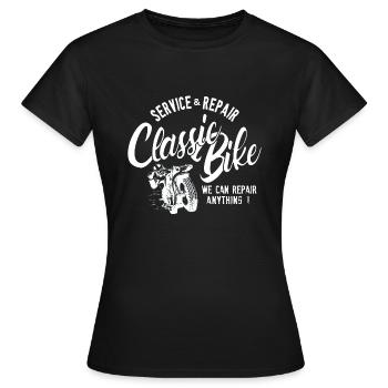 Classic Bike Service Reparatur - Frauen T-Shirt - Schwarz - Vorne - AI Model Female 172 dark (172cm)