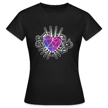 Style de tatouage de fractale de coeur - T-shirt Femme - noir - Devant - AI Model Female 172 dark (172cm)