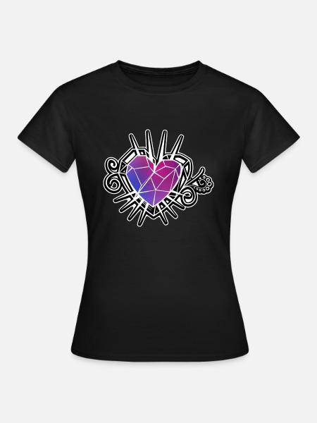 Style de tatouage de fractale de coeur - T-shirt Femme - noir