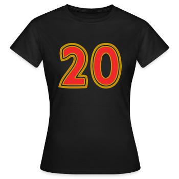 20. 20 YEARS. 20th ANNIVERSARY. 20 YEARS ANNIVERSARY. - Women's T-Shirt - black - Front - AI Model Female 172 dark (172cm)