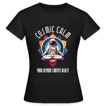 Méditation de la position du lotus de yoga de l’astronaute - T-shirt Femme - noir - Devant - AI Model Female 172 dark (172cm)