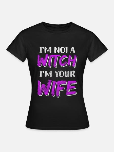 Hexerei Besen - Frauen T-Shirt - Schwarz