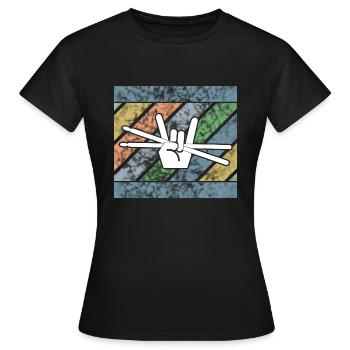 Drummer Drumsticks Drum Design - T-shirt Femme - noir - Devant - AI Model Female 172 dark (172cm)
