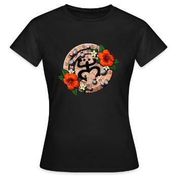 Puerto Rico Coqui Taino Boricua Frosch - Frauen T-Shirt - Schwarz - Vorne - AI Model Female 172 dark (172cm)