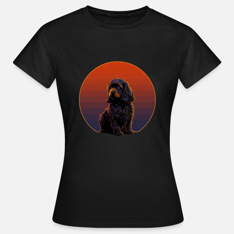 Cavapoo retro sunset - Women's T-Shirt - black